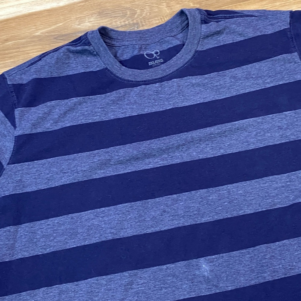 Ocean Pacific T-Shirt Mens 2XL Striped Cotton Blend Relaxed Blue Heritage Casual